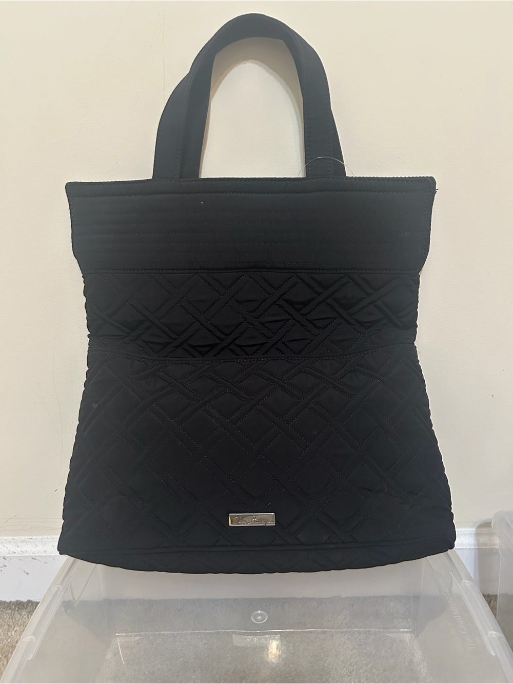 Vera Bradley Black Quilted Tote and Matching Wallet